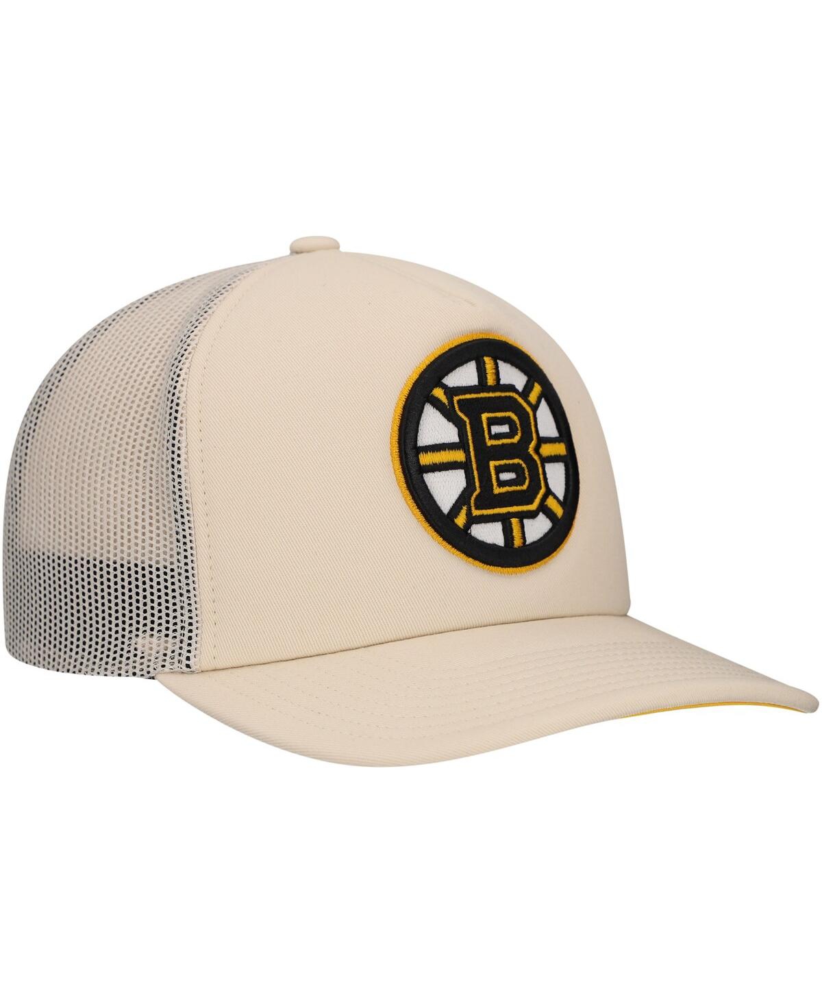 Mitchell & Ness Men'sBoston Bruins Foam Front Trucker Adjustable Hat - Cream