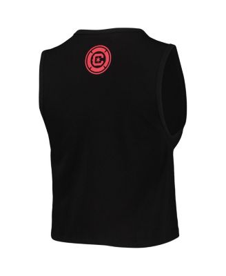 Women's Black Chicago Fire Crop Muscle Tri-Blend Tank Top