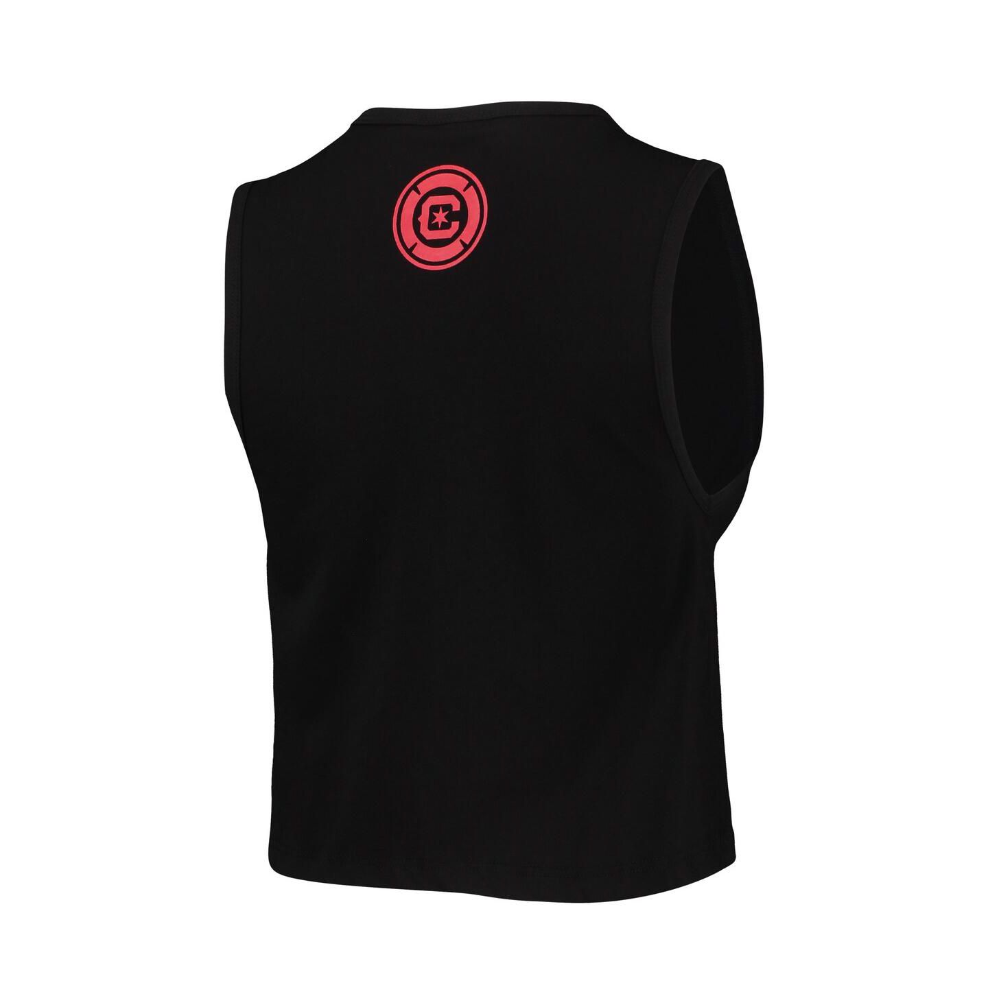 Женский топ The Wild Collective Black Chicago Fire Crop Muscle Tri-Blend — фото 2