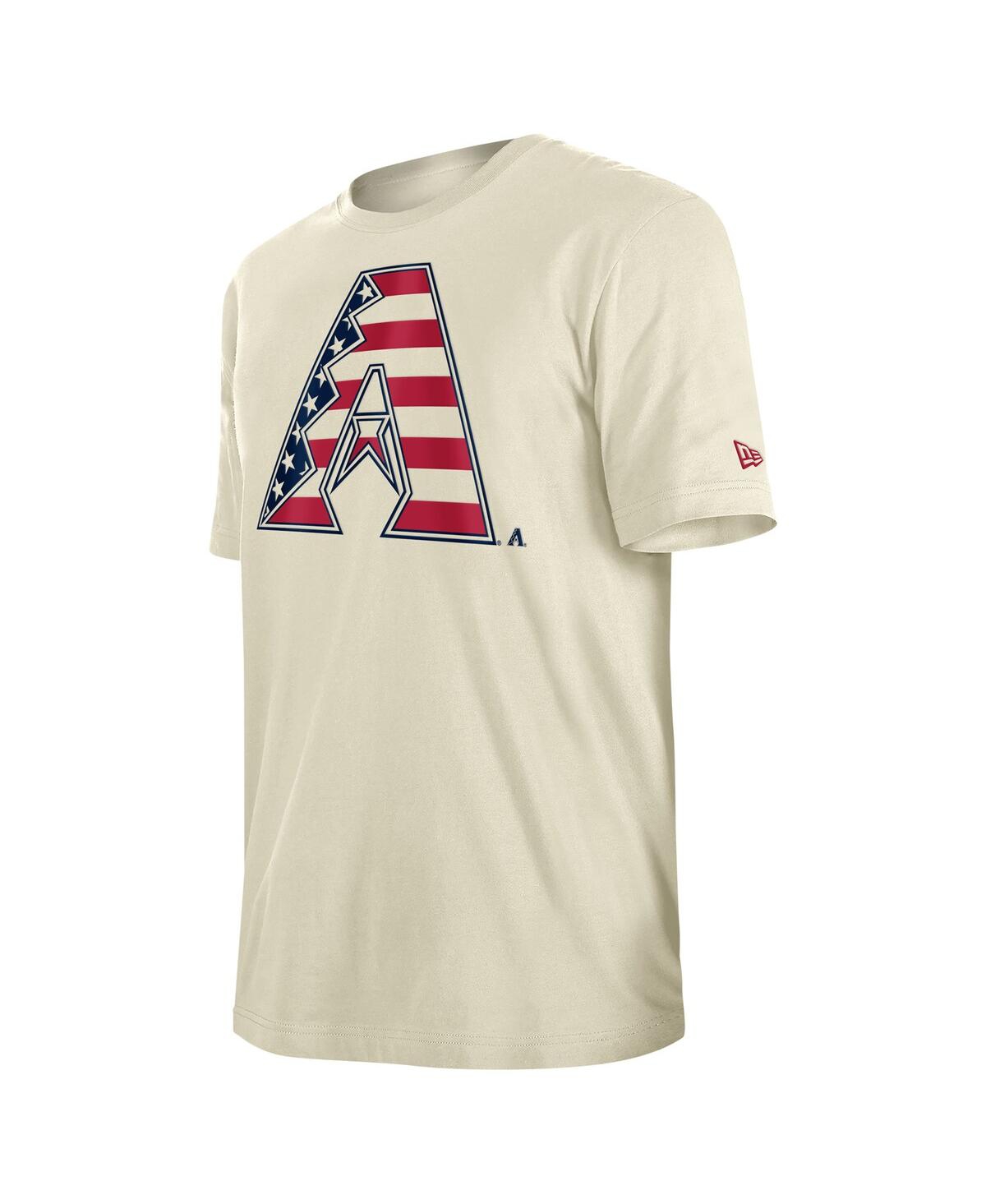 Shop New Era Men's Cream Arizona Diamondbacks 4th Of July Flag Fill T-shirt