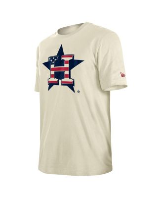 Men's Cream Houston Astros Americana Flag Fill T-Shirt