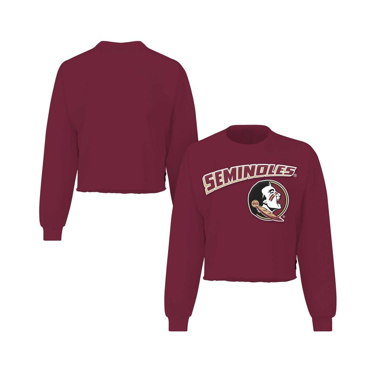 Женская футболка Spirit Jersey Garnet Florida State Seminoles Slouchy Cropped Long Sleeve — фото 1