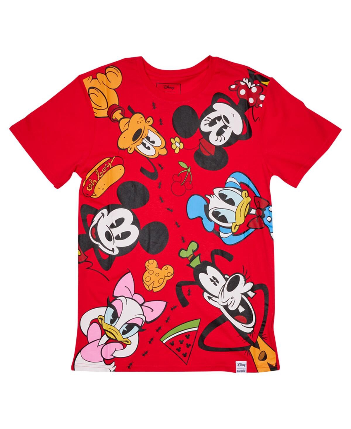 Loungefly Men's and Women'sMickey Friends Picnic T-Shirt - Red