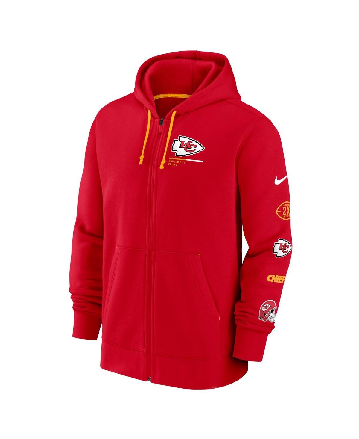 Nike Men'sKansas City Chiefs Surrey Full-Zip Hoodie - Red, Gold