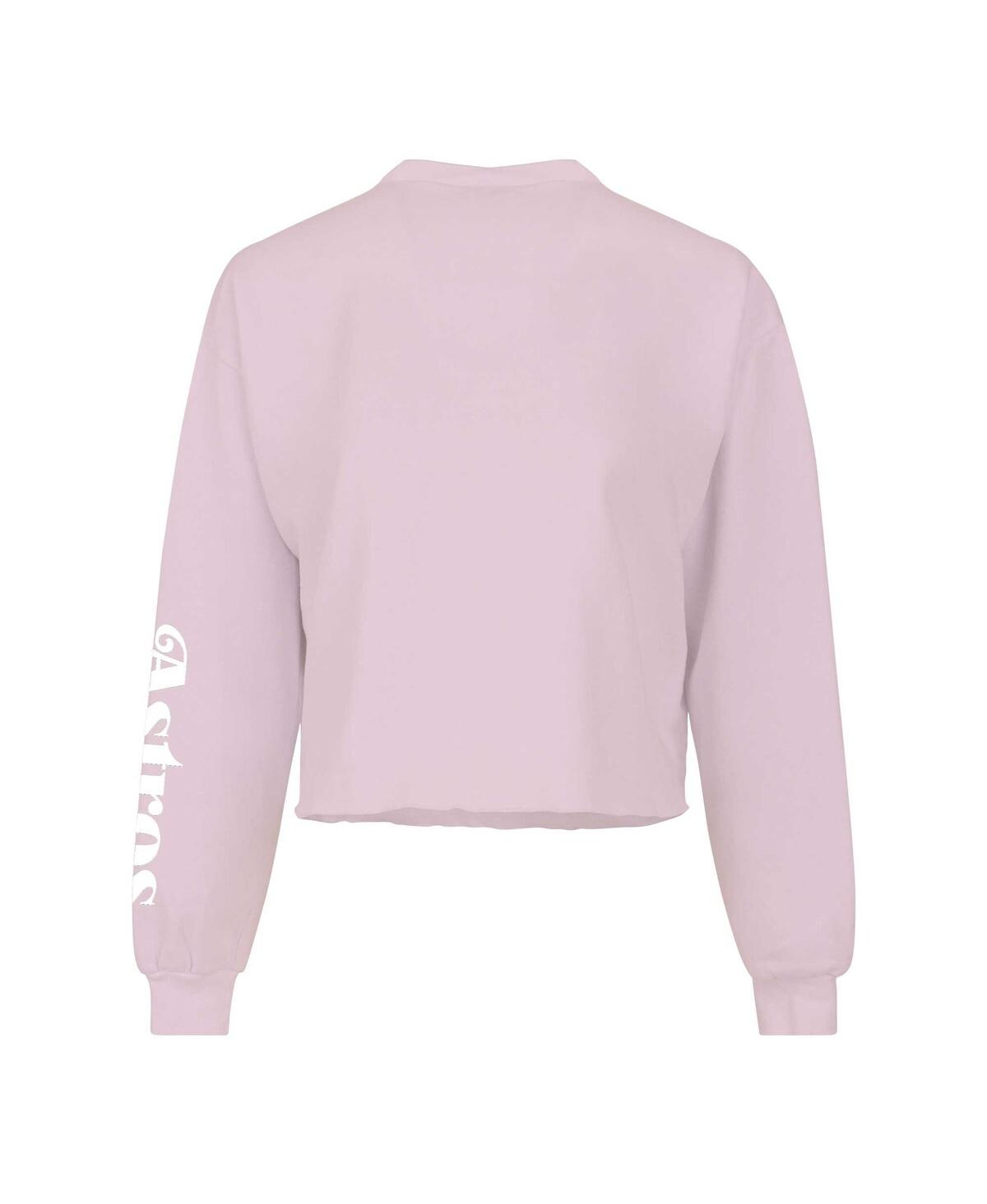Fanatics Women's Pink Houston Astros Cropped Slouchy Long Sleeve T-shirt In Pink