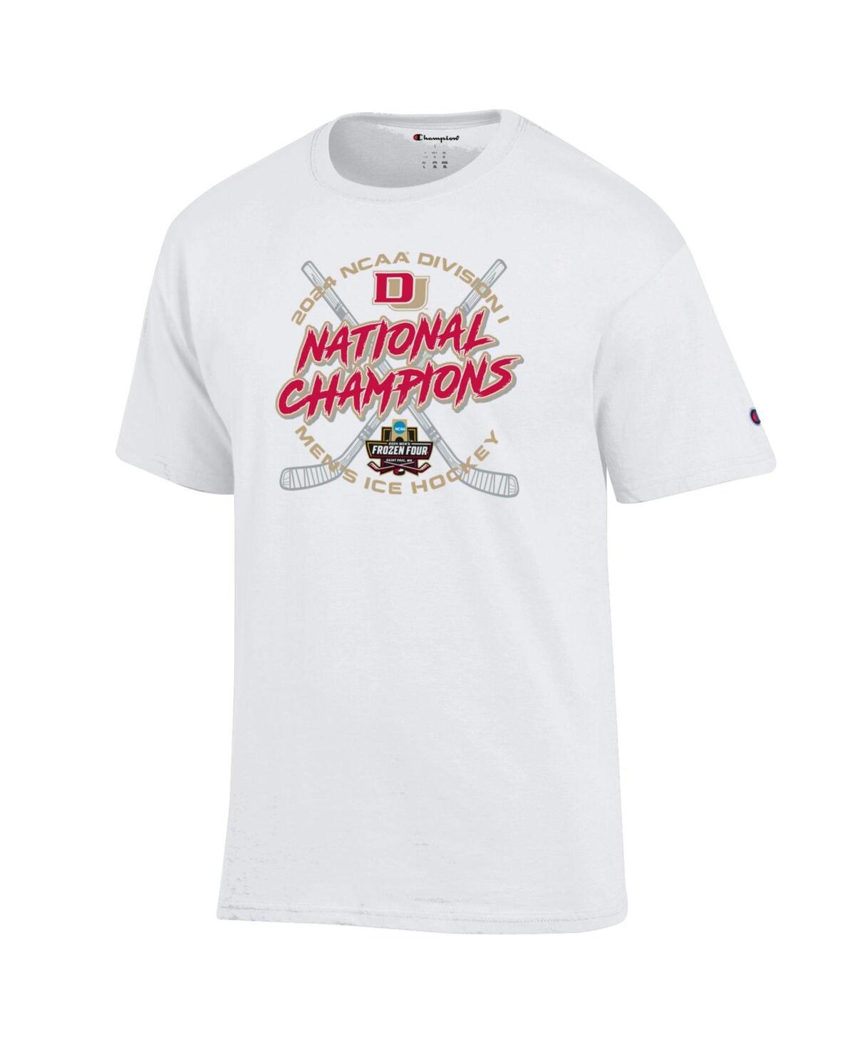 Champion Men'sDenver Pioneers 2024 Ncaa Frozen Four Men's Ice Hockey Tournament Champions Locker Room T-Shirt - White