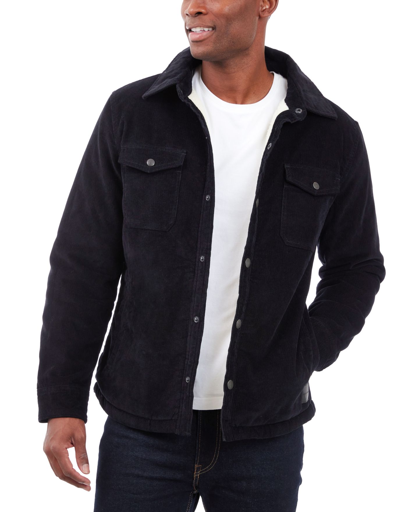 Мужская куртка Lucky Brand Corduroy Shirt Jacket, цвет: Чёрный — фото 5