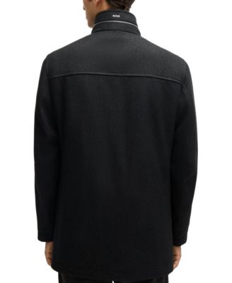 Hugo Boss Men's Micro-Patterned Relaxed-Fit Coat - Macy's