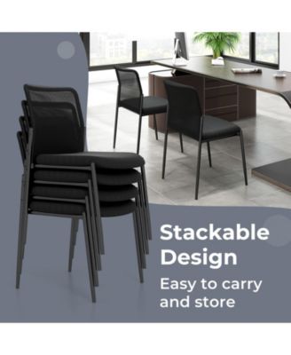 Office Guest Chair Set of 2 with Breathable Mesh Back Padded Seat for Waiting Room