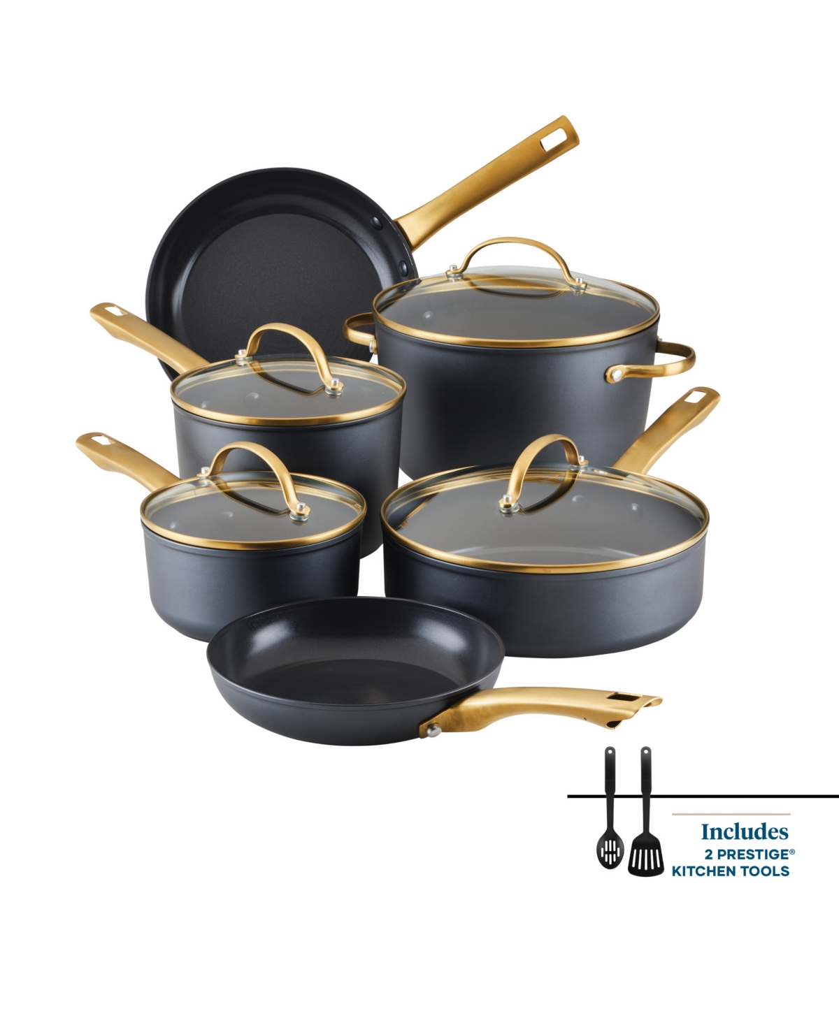 Farberware Forged Induction 12-piece Cookware Set In Black
