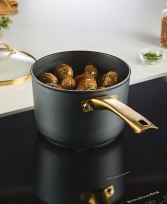 Forged Induction Ceramic Nonstick Saucepan with Lid, 3 Quart
