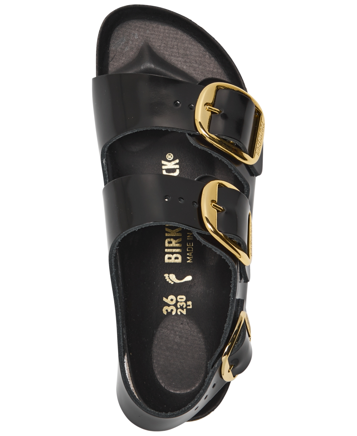 Birkenstock Women's Milano Big Buckle High Shine Natural Leather Patent Sandals from Finish Line