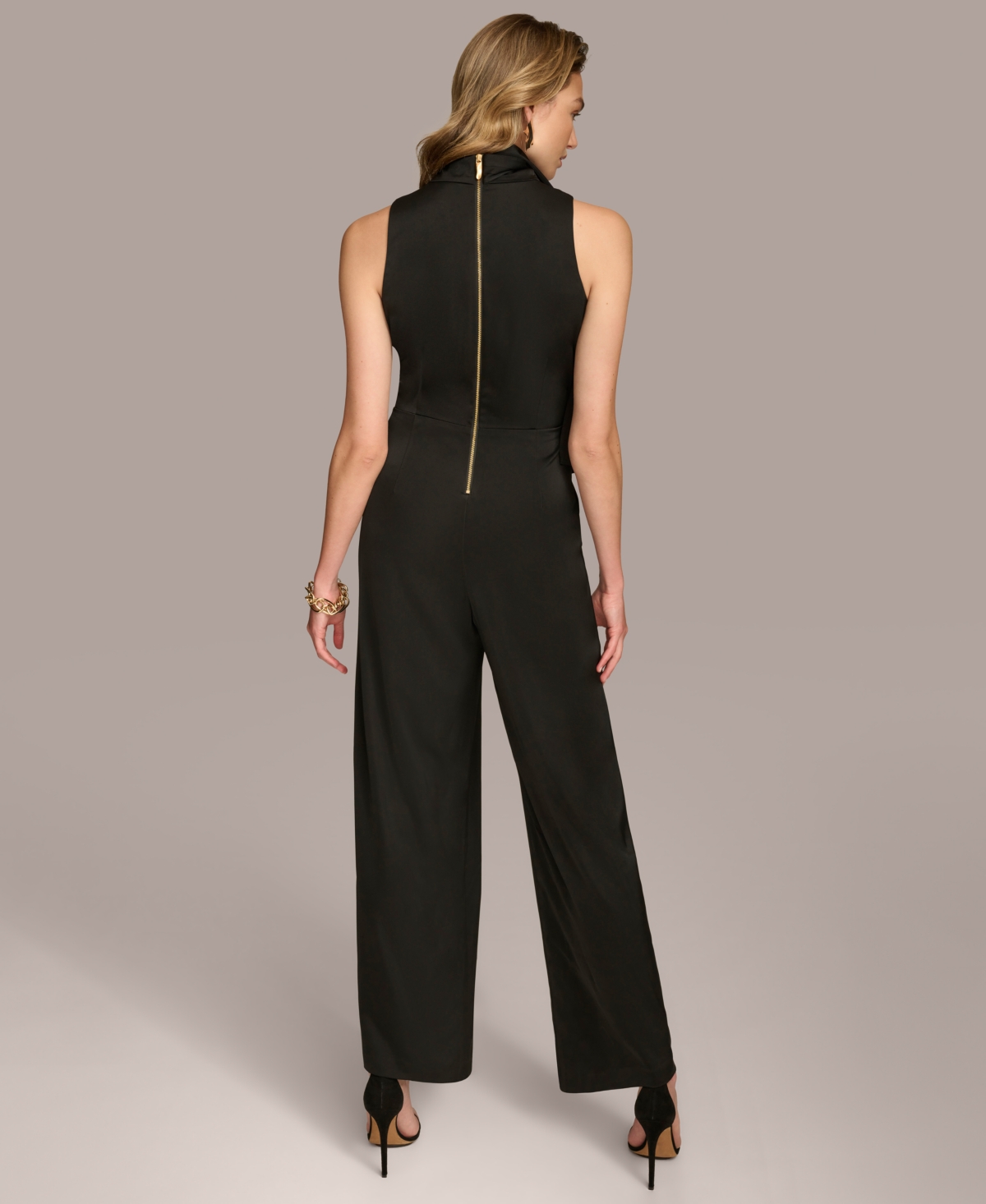 Donna Karan Women's Scarf-Neck Sleeveless Jumpsuit