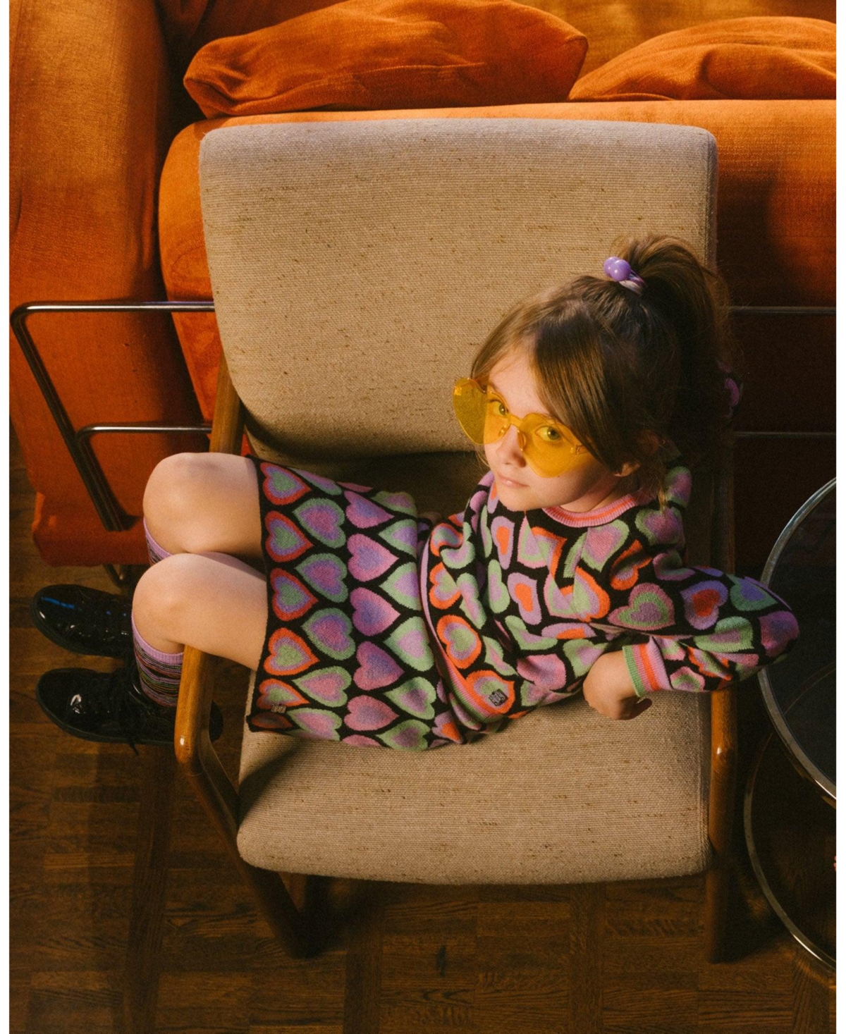 Deux par Deux Big Girls Jacquard Hearts Skirt Multicolor