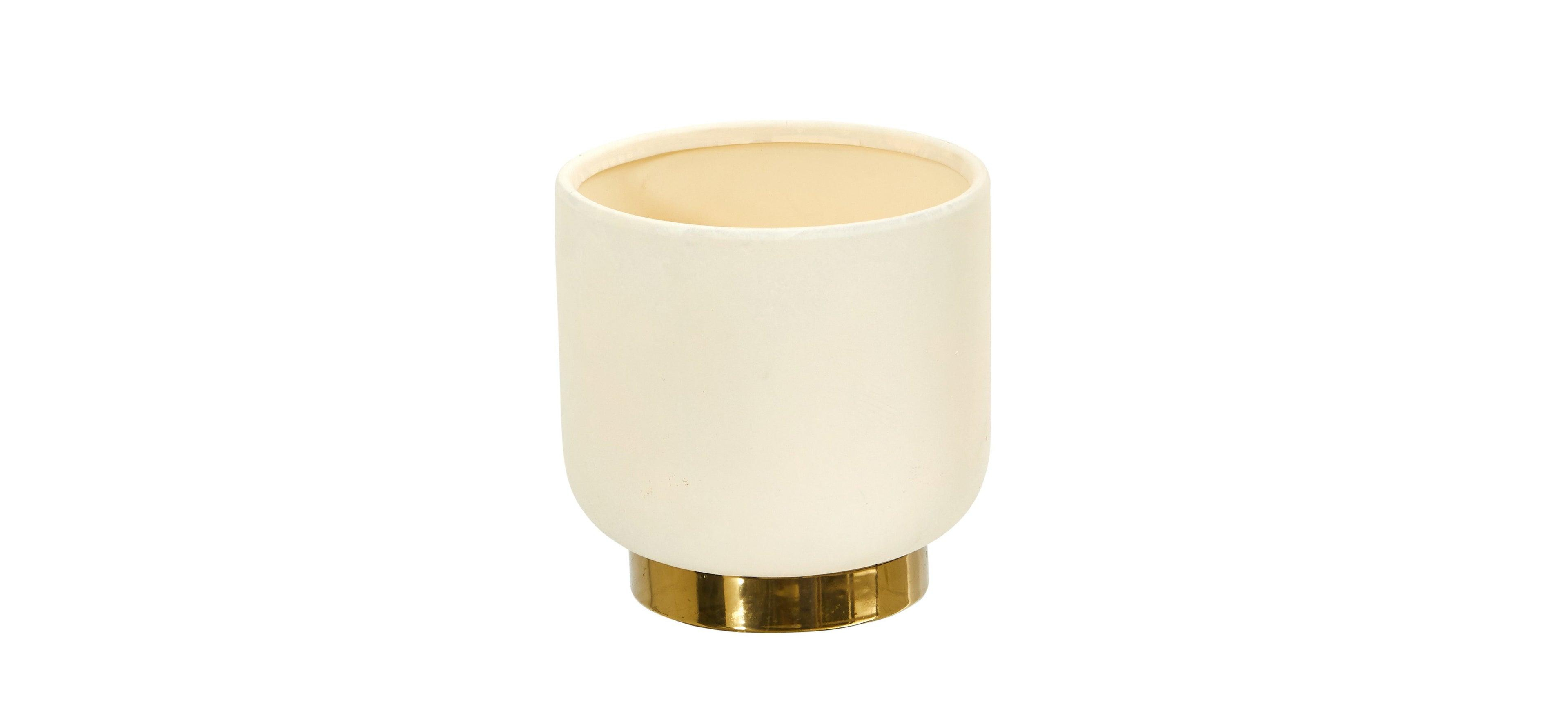 Slickblue 8" Elegance Ceramic Planter with Gold Accents