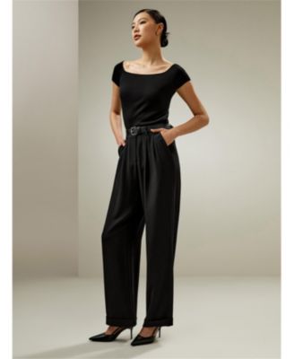 Off-Shoulder Silk Sweater Top for Women