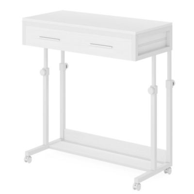 Portable Desk with Drawers, Mobile Laptop Desk with Wheels, Couch Desk Sofa Side Table Bed Desk, Small Standing Desk for Home Office