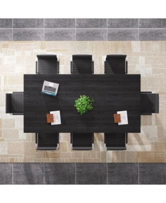 2-4 Person Wood Farmhouse Dining Table with Wooden Legs Oak Top for Small Space