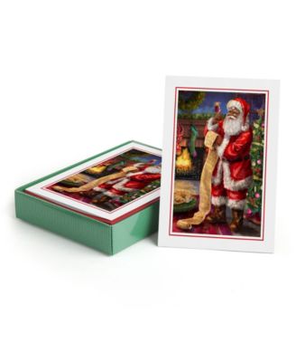 Santa With List Holiday Boxed Cards