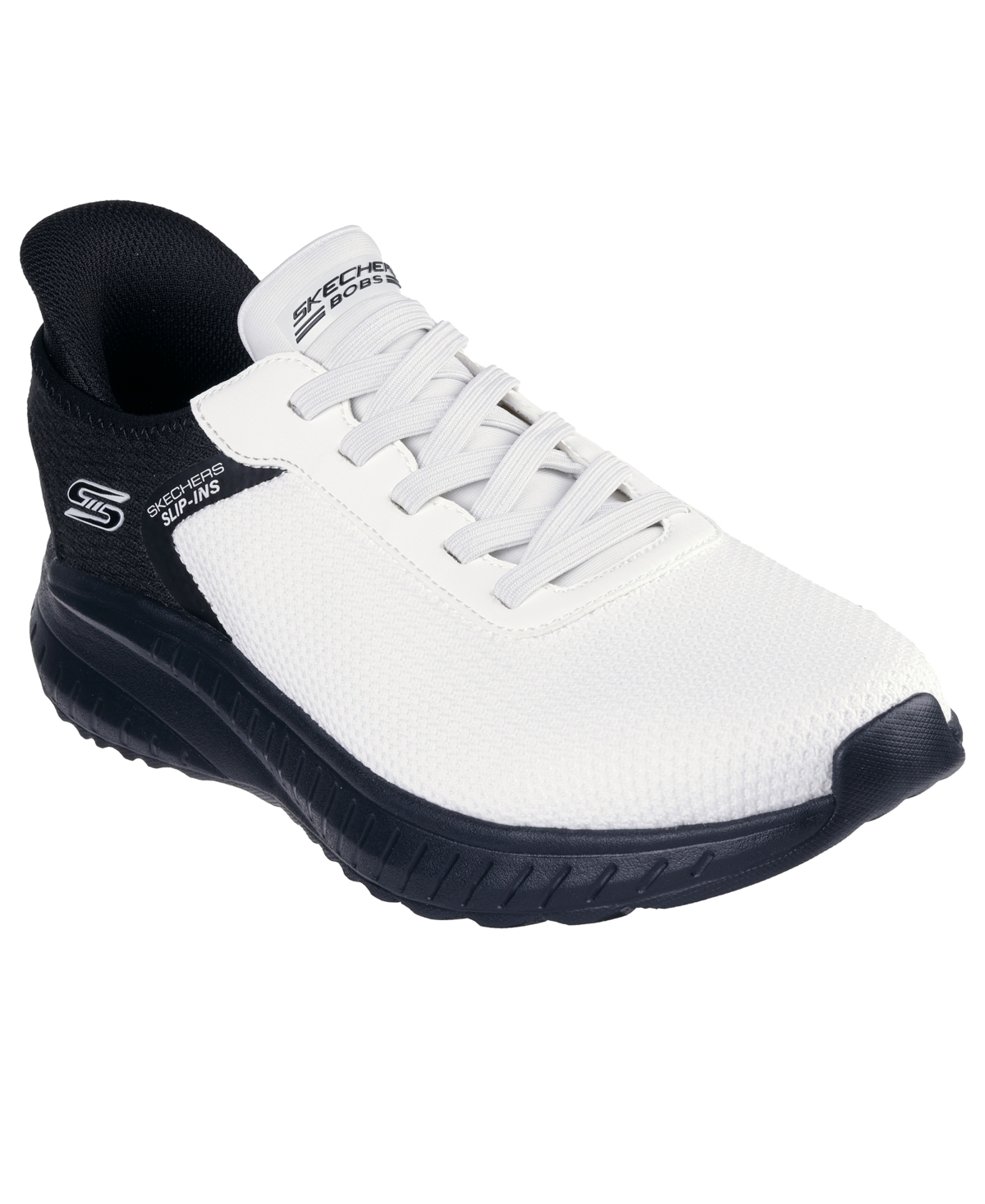 Men's Slip-ins: Bobs Sport Squad Chaos Memory Foam Casual Sneakers from Finish Line - Black/White