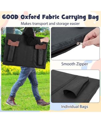 4-in-a-row Game Set with 42 PCS Chips & 600D Oxford Fabric Carrying Bag Wooden