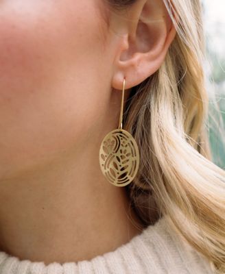 Adhya Oval Drop Hook Earrings