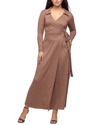 knee length dresses for ladies Milana Black Square-Neck Draped Wrap Maxi Dress With Long Sleeves – Club L  London main image 0