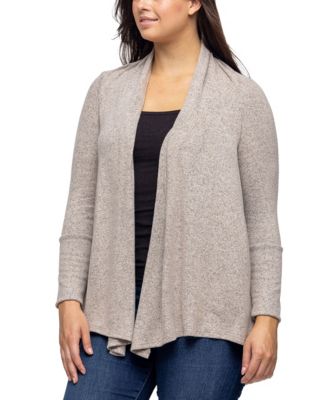 Women's Open Front Long Sleeve High Low Cozy Cardigan