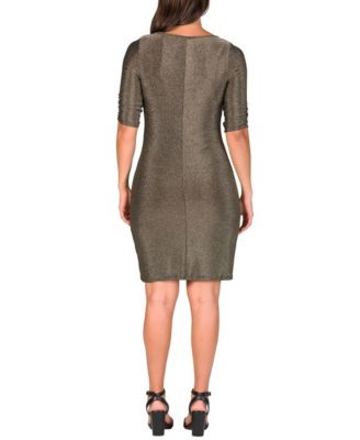 Women's Elbow Length Sleeve Bodycon Mini Party Dress