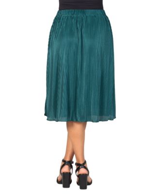 Women's Elegant Pleated Elastic Waist Party Midi Skirt