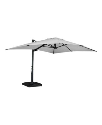 10 x 13 ft. 360&deg; Rotation Cantilever Patio Umbrella with Base and LED Light