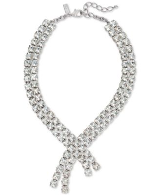 I.N.C. International Concepts - Silver-Tone Square Stone Double-Row Statement Necklace, 17" + 3" extender
