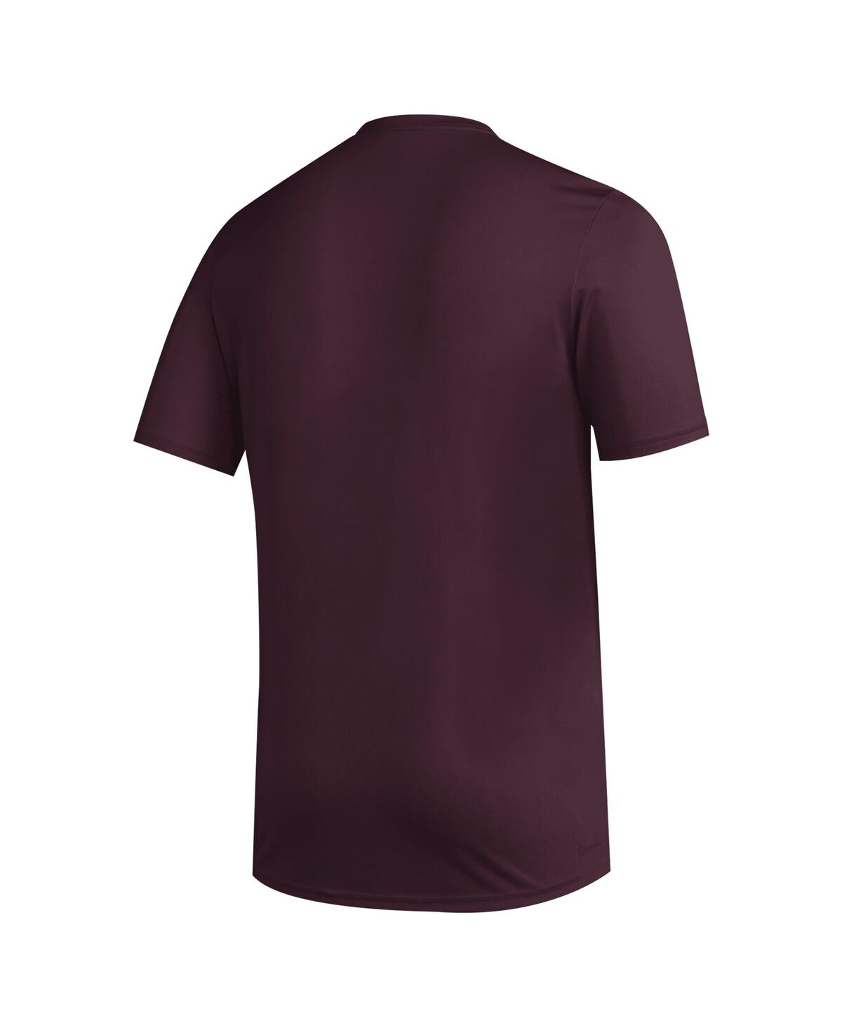 Adidas Men'sMississippi State Bulldogs Primary Locker Logo Pre-Game Aeroready T-Shirt - Maroon