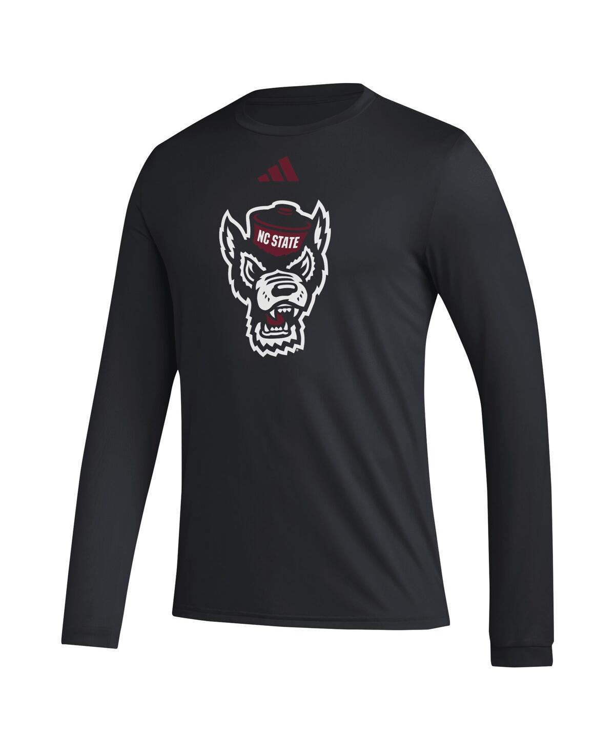 Adidas Men'sNc State Wolfpack Primary Locker Logo Pre-Game Long Sleeve T-Shirt - Black
