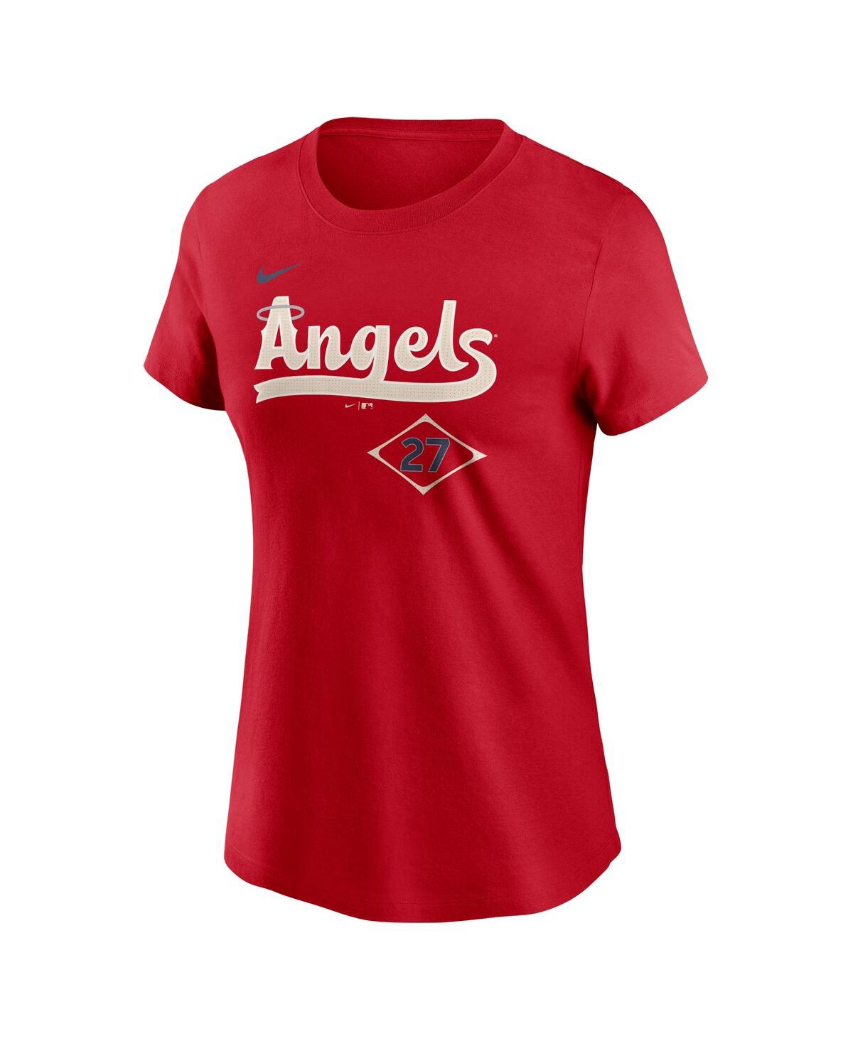 Nike Women's Mike Trout Red Los Angeles Angels 2024 City Connect Fuse Player Name Number T-shirt In Red