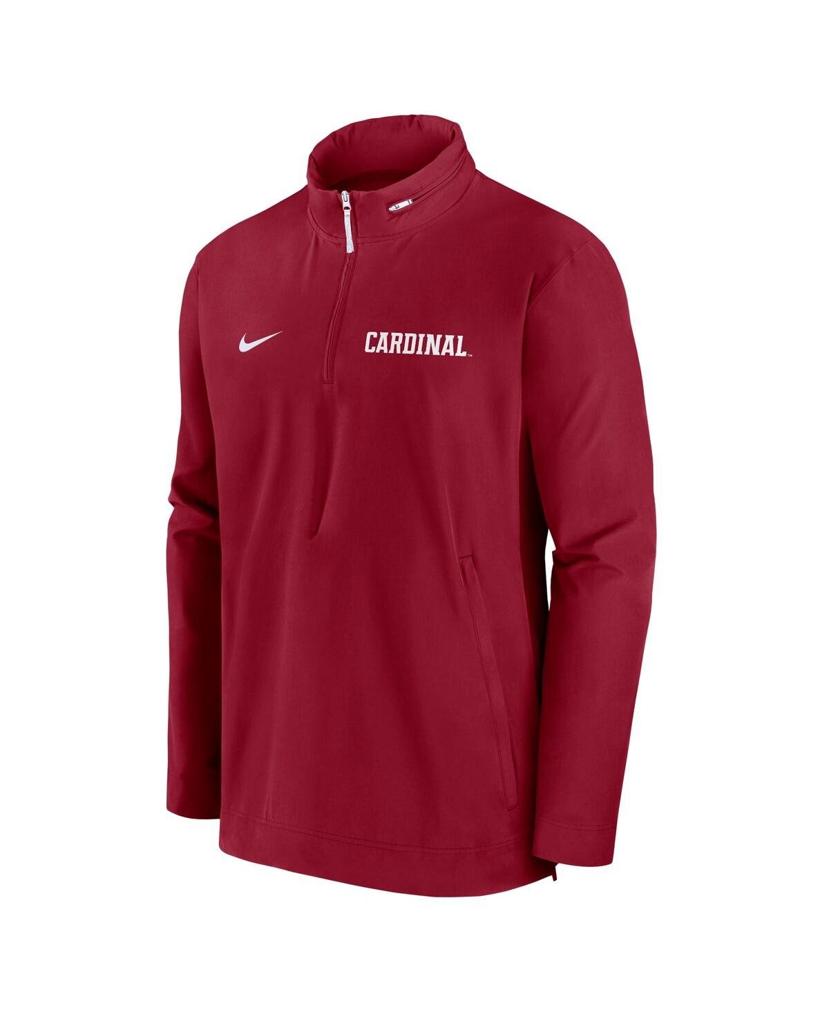 Nike Stanford Cardinal Sideline Coach  Men's College 1/2-zip Hooded Jacket In Crimson,white