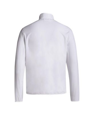 Men's White Nebraska Huskers Coaches Sideline Half-Zip Jacket