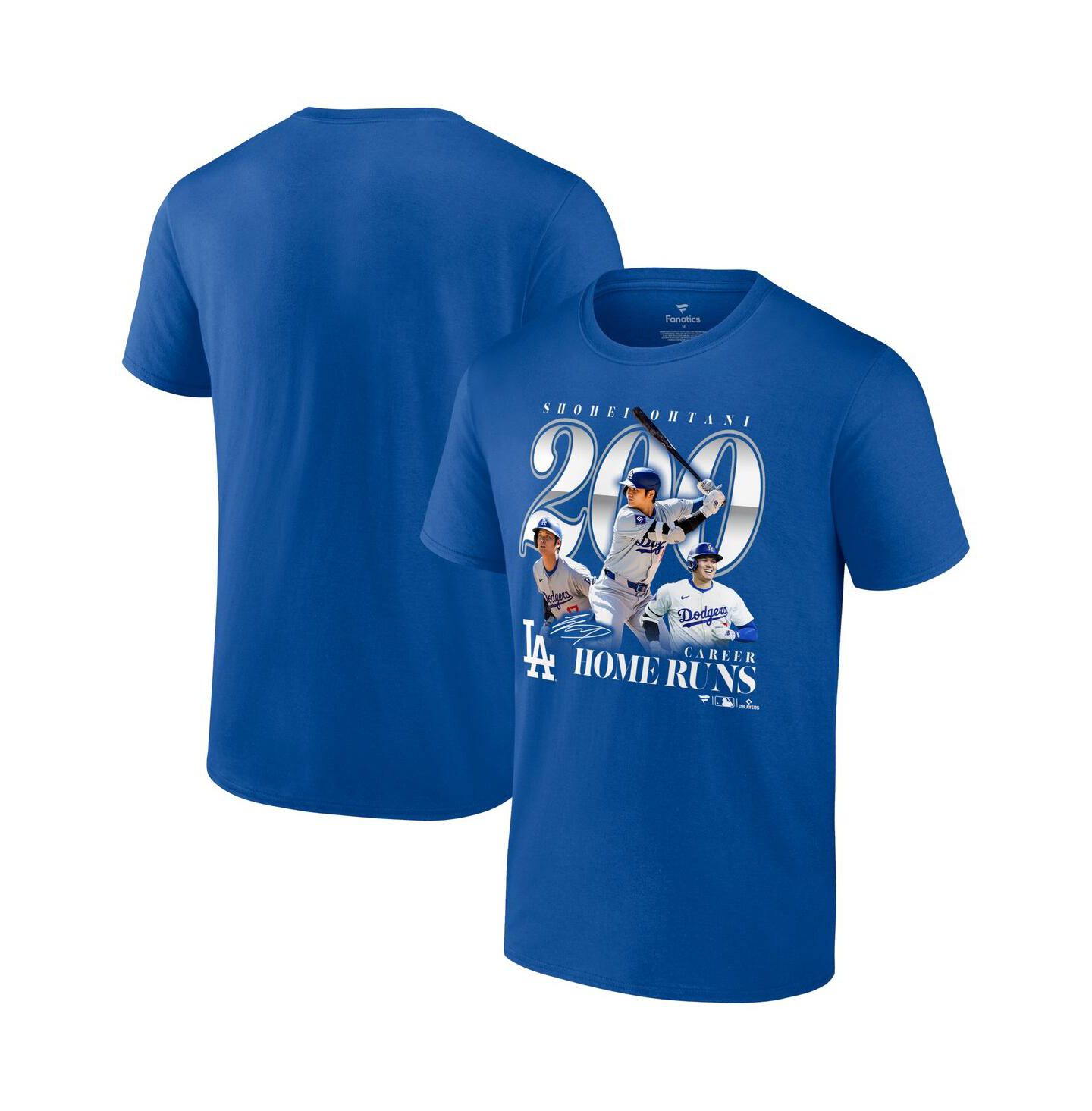 Мужская футболка Fanatics Shohei Ohtani Royal Los Angeles Dodgers 200th Career Home Run — фото 1