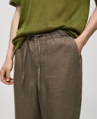 Men's 100% Linen Drawstring Pants