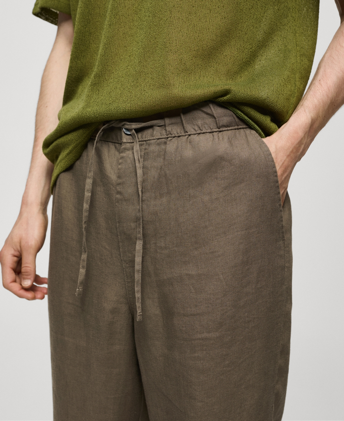 Mango Men's 100% Linen Drawstring Pants