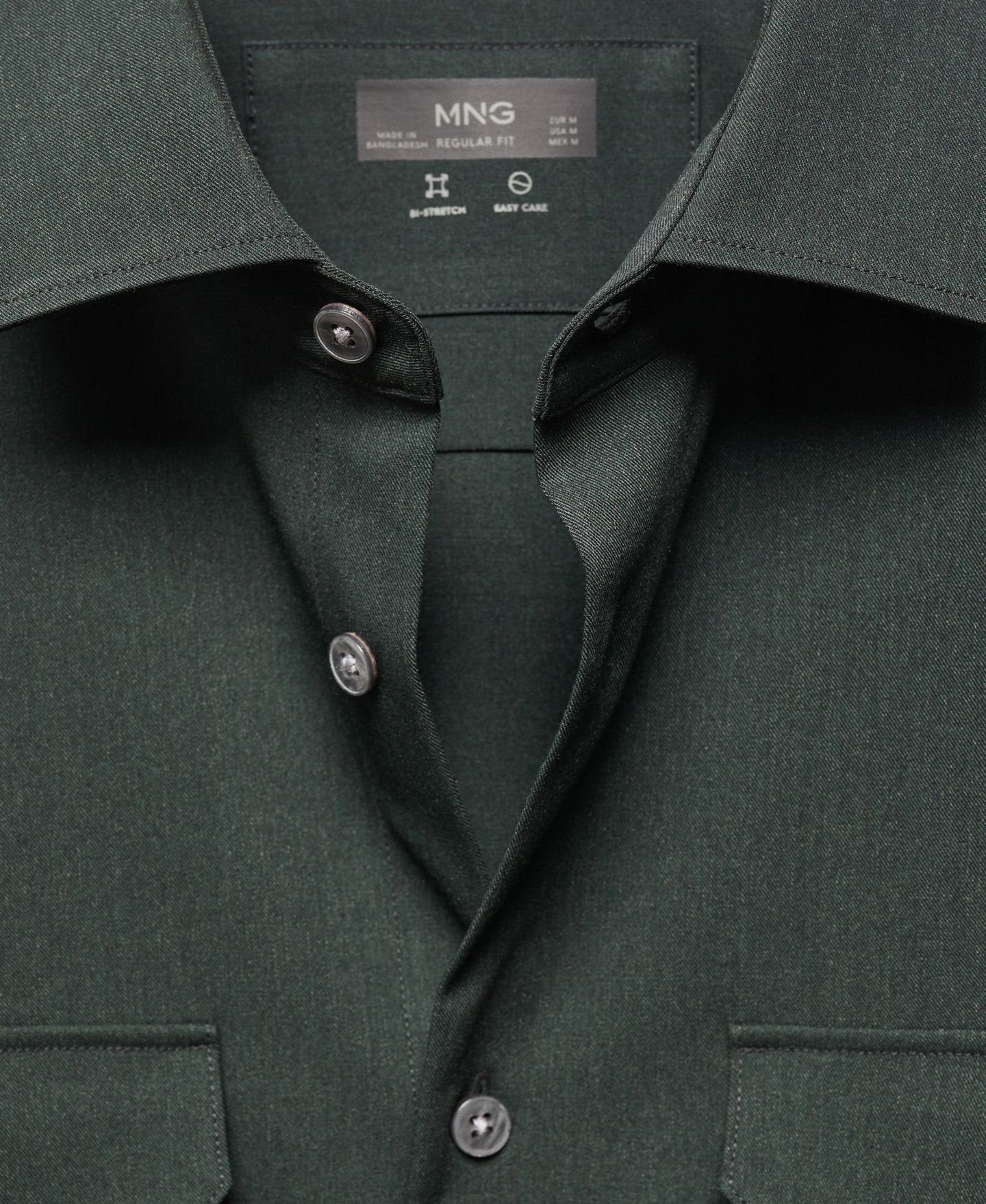 Мужская рубашка Mango Pockets Detail Stretch Fabric Overshirt, цвет: Хаки — фото 5