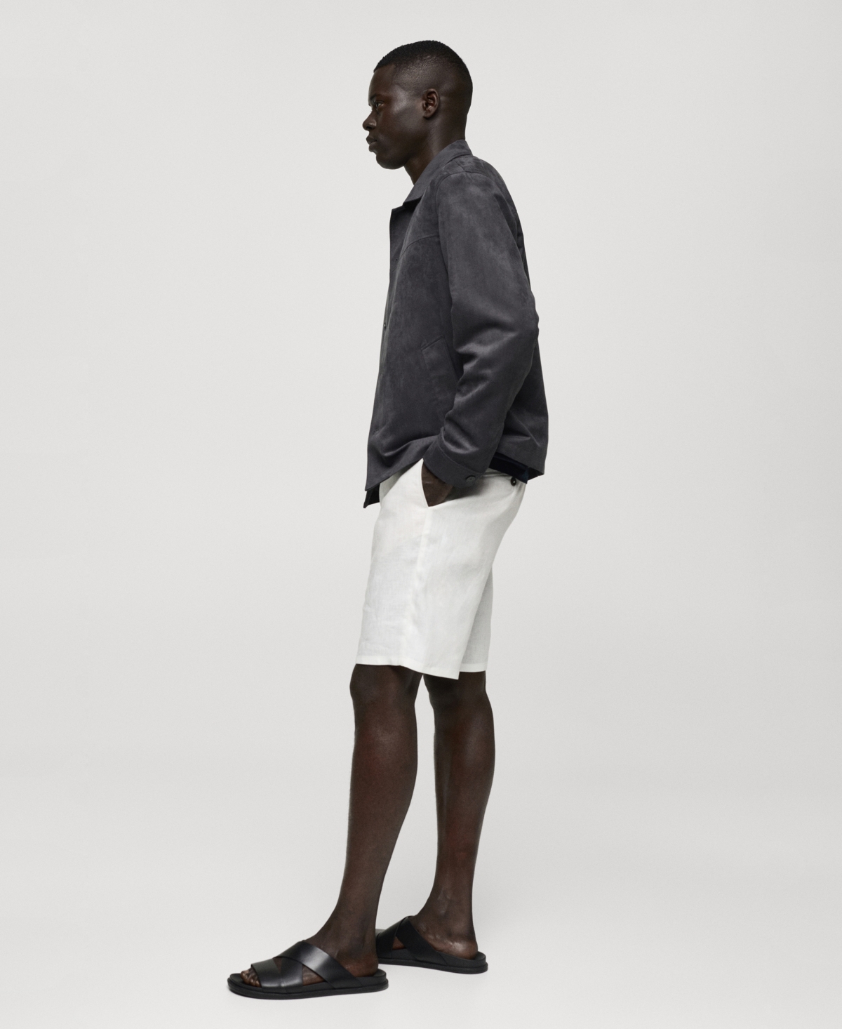 Mango Men's Suede Leather-Effect Overshirt