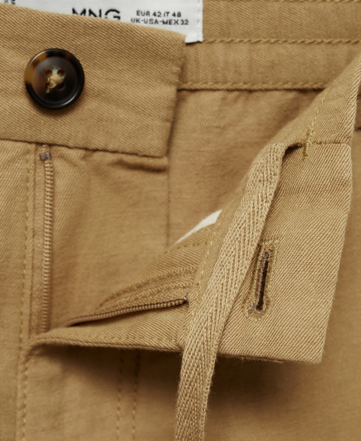 Mango Men's Cotton-Linen Cargo Pants
