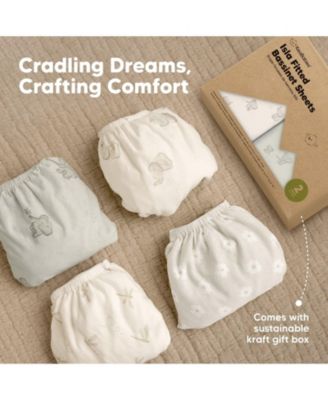 Bassinet Sheet for Baby Girls, Boys, 2-Pack Isla Fitted Bassinet Sheets, Bassinet Mattress Sheets