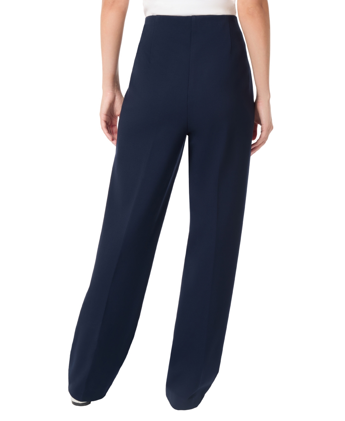 Jones New York Women's Pull On High Rise with Buttons Wide Leg Pants