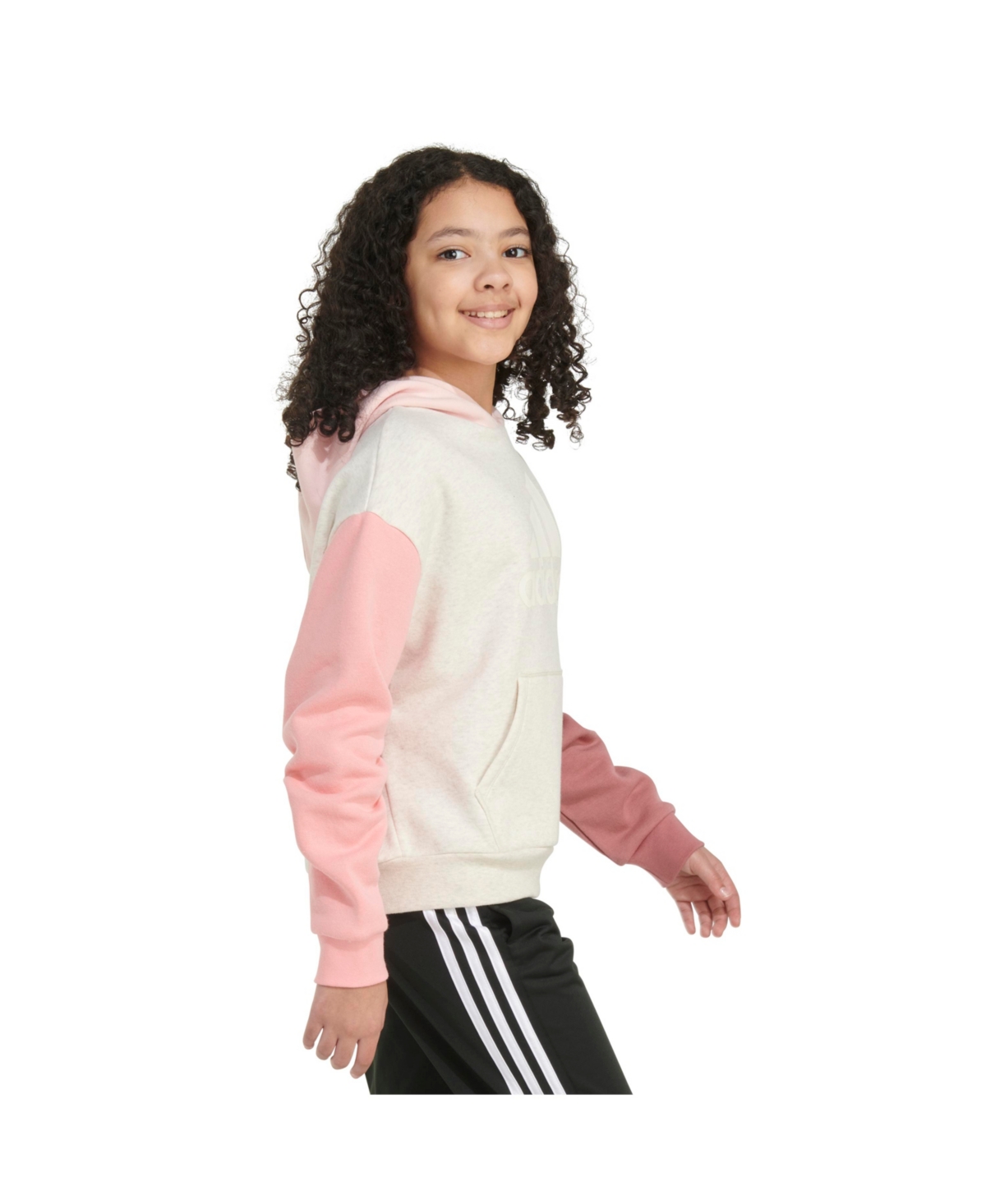 adidas Long Sleeve Color Block Hooded Pullover
