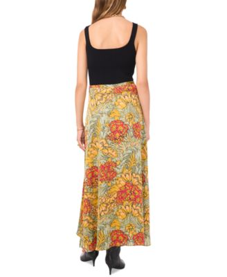 Women's Floral Print Midi Skirt