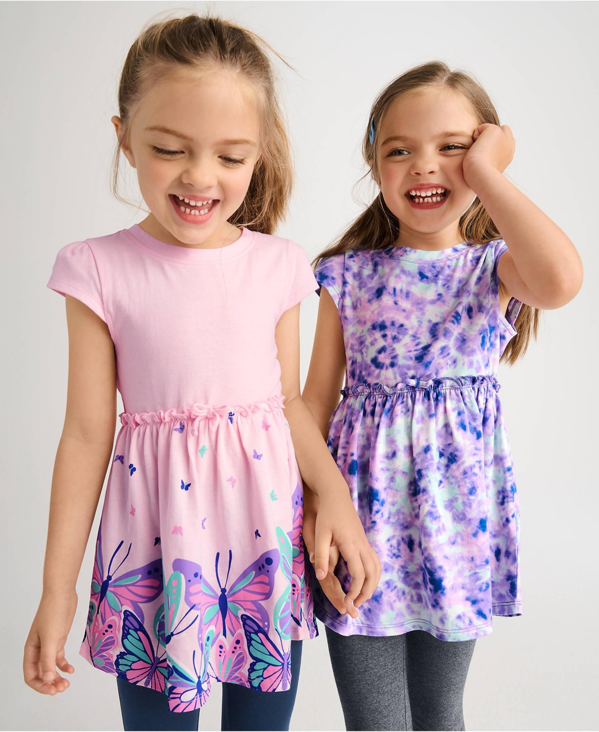 Lands' End Big Girls Plus Short Sleeve Gathered Waist Tunic Top