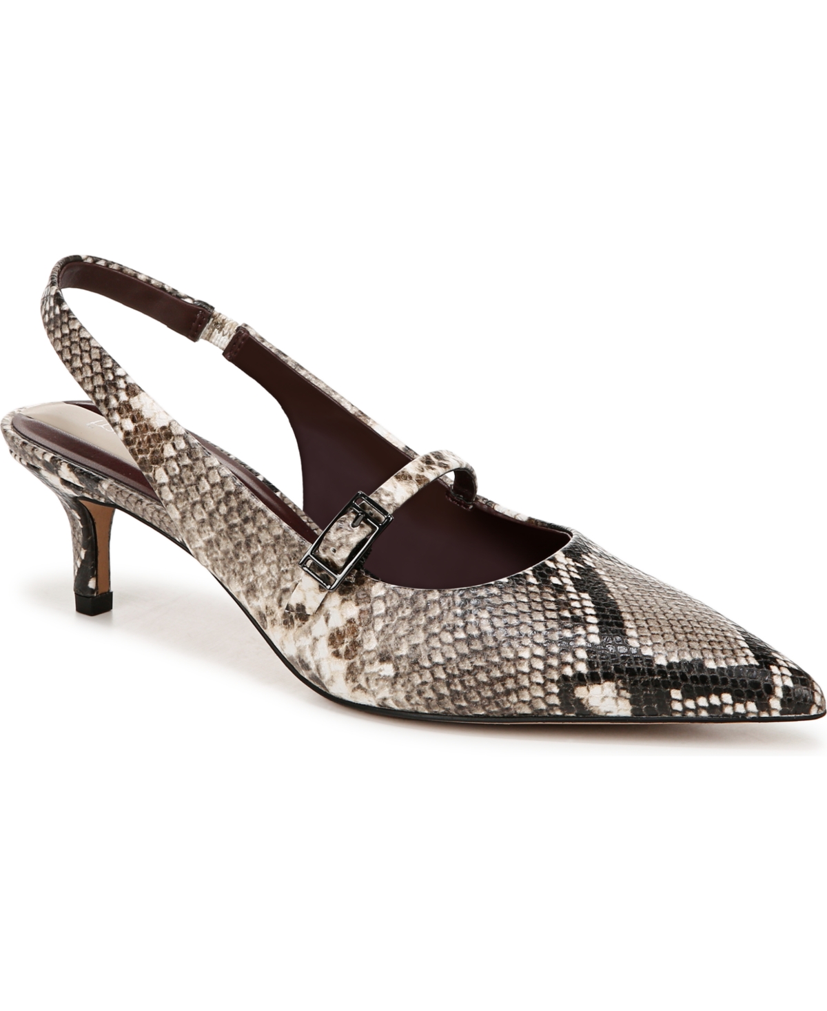 Franco Sarto Khloe Snakeskin Print Pointed Toe Pump In Roccia Snake Faux Leather