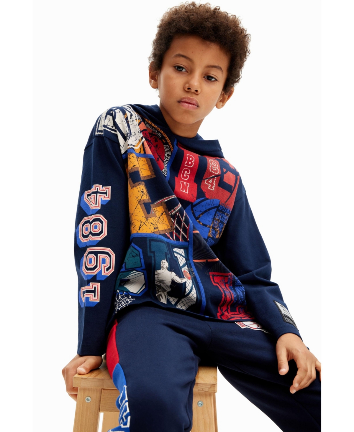 Desigual Boys Boys's Basketball T-shirt with a hood